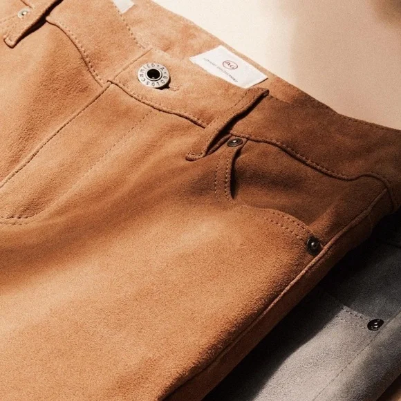 AG Adriano Goldschmied The Suede Legging Ankle Jean in 100% Lamb Leather Size 26 - Picture 9 of 11